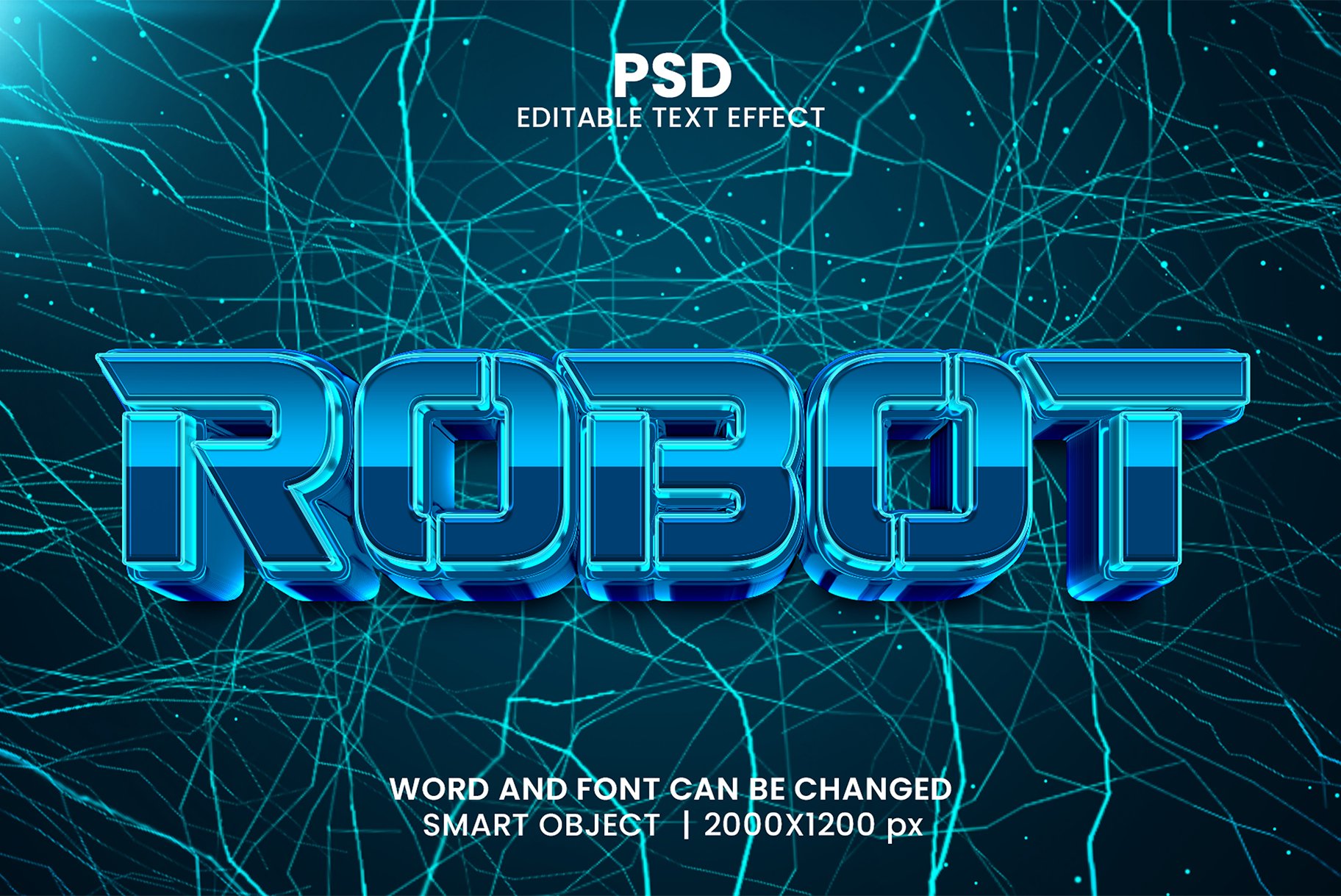 Robot 3d Editable Text Effect Stylecover image.