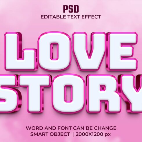 Love story 3d Editable Text Effectcover image.