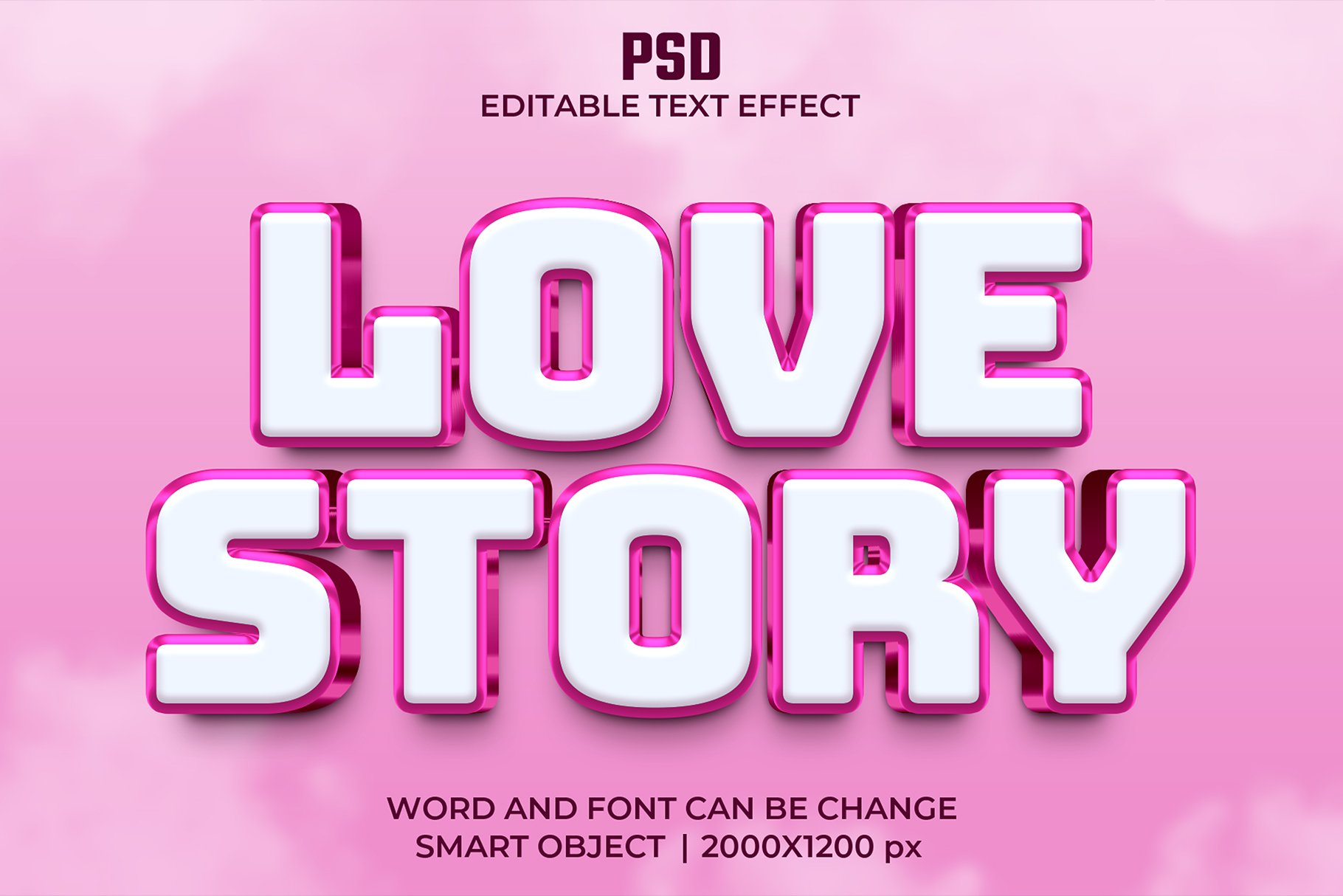 Love story 3d Editable Text Effectcover image.