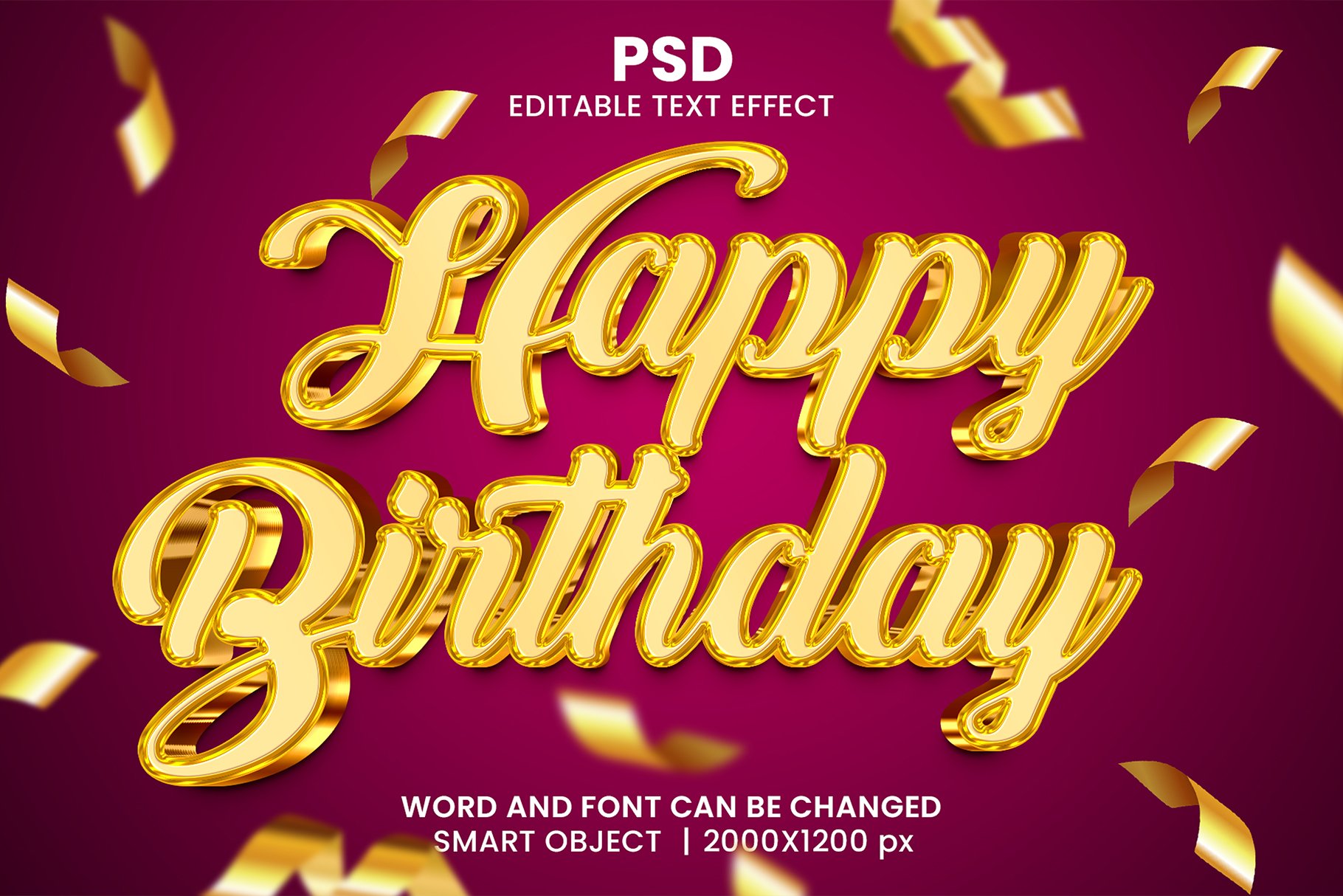 Happy birthday 3d Text Effectcover image.