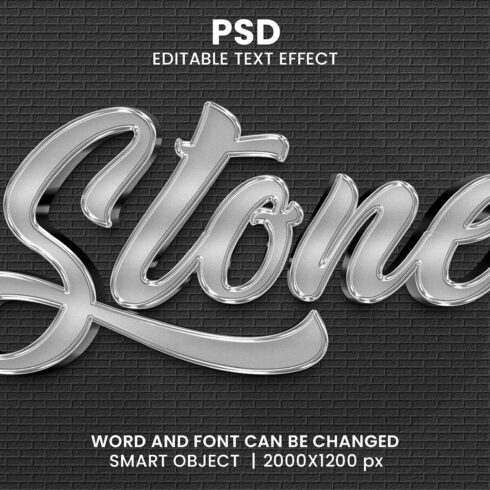 Stone 3d Editable Psd Text Effectcover image.