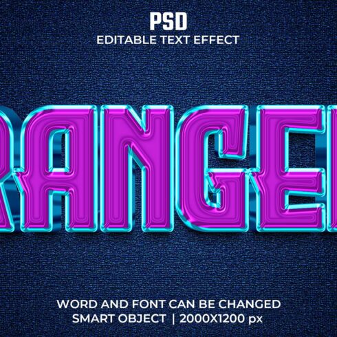 Ranger 3d Editable Text Effect Stylecover image.