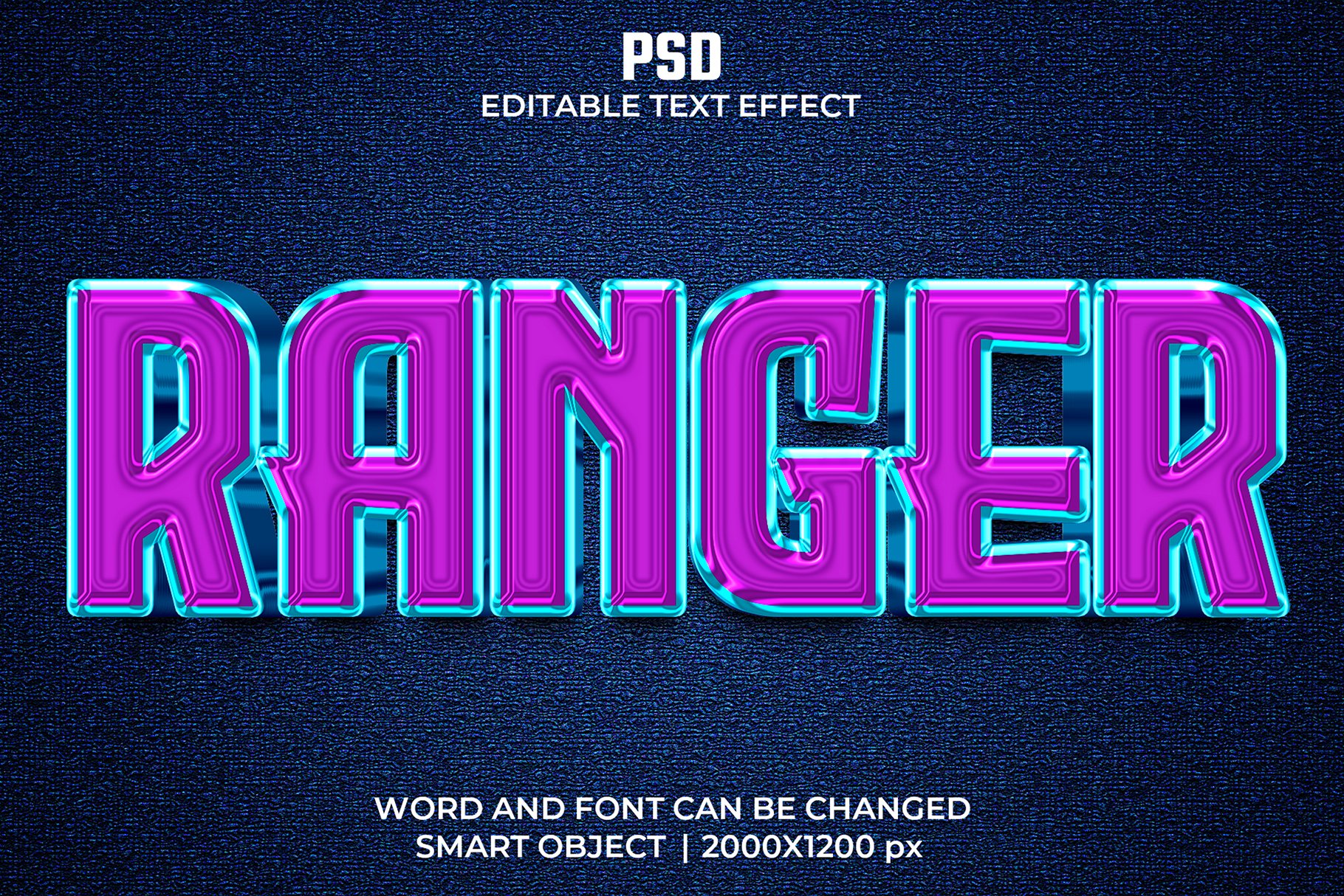 Ranger 3d Editable Text Effect Stylecover image.