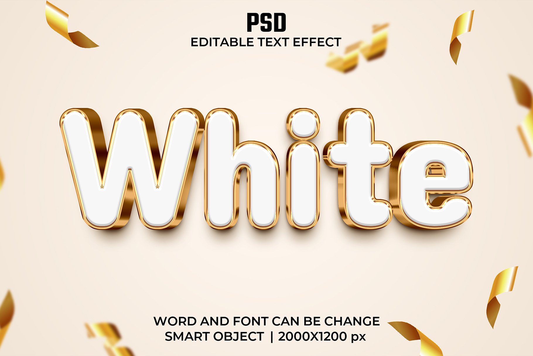 White 3d Editable Text Effect Stylecover image.