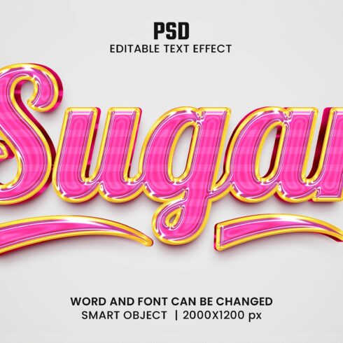 Sugar 3d Editable Text Effect Stylecover image.