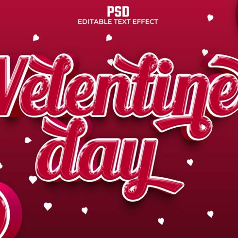 Valentine day 3d Psd Text Effectcover image.