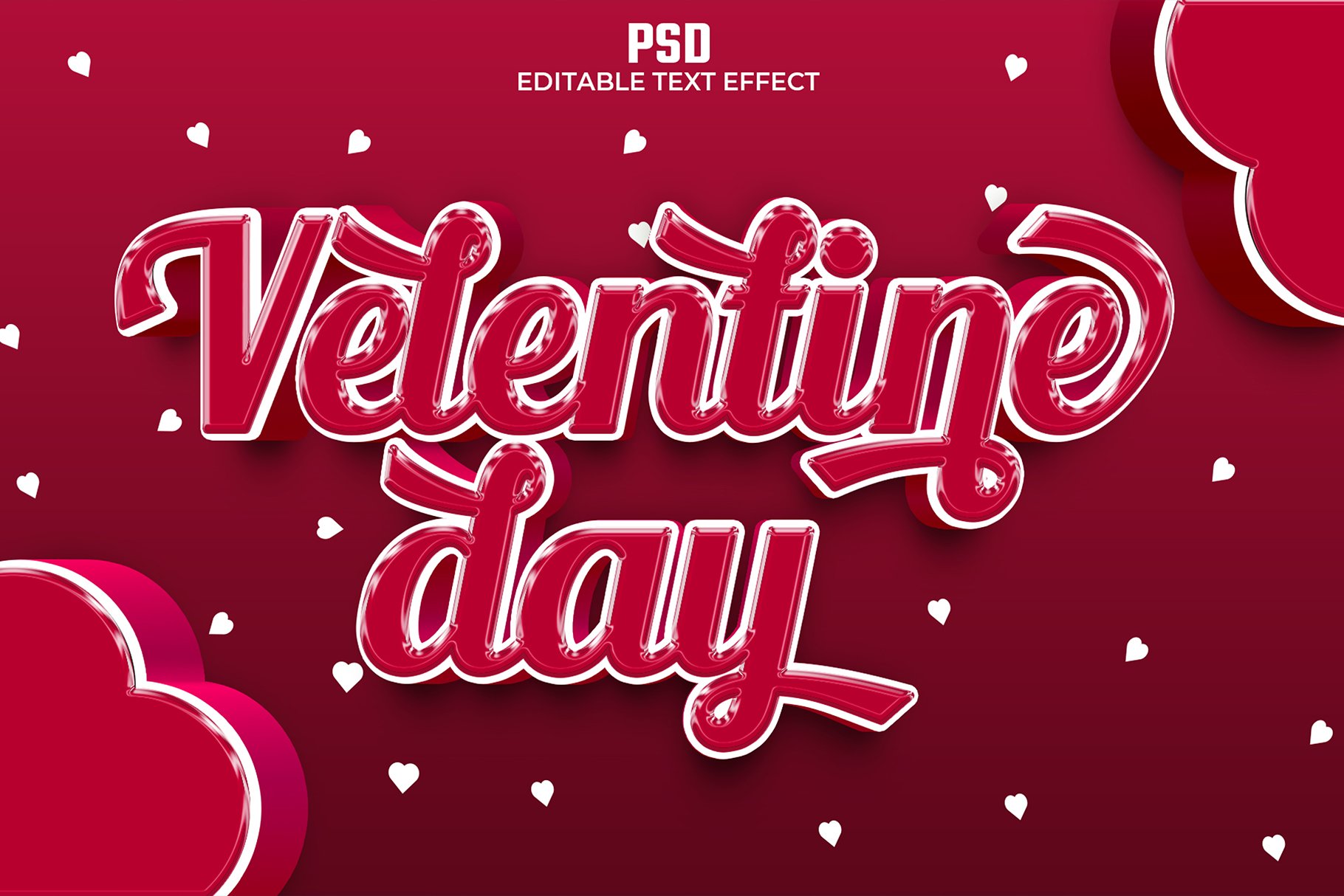 Valentine day 3d Psd Text Effectcover image.