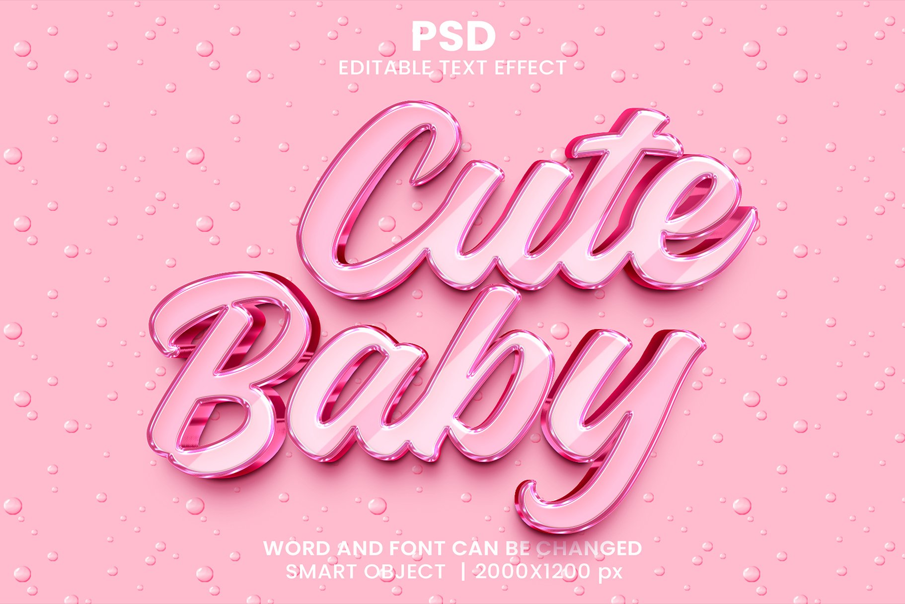 Cute Baby 3d Text Effect Stylecover image.
