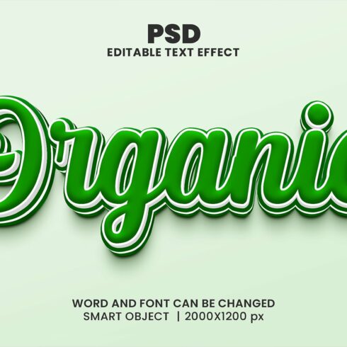 Organic 3d Editable Psd Text Effectcover image.