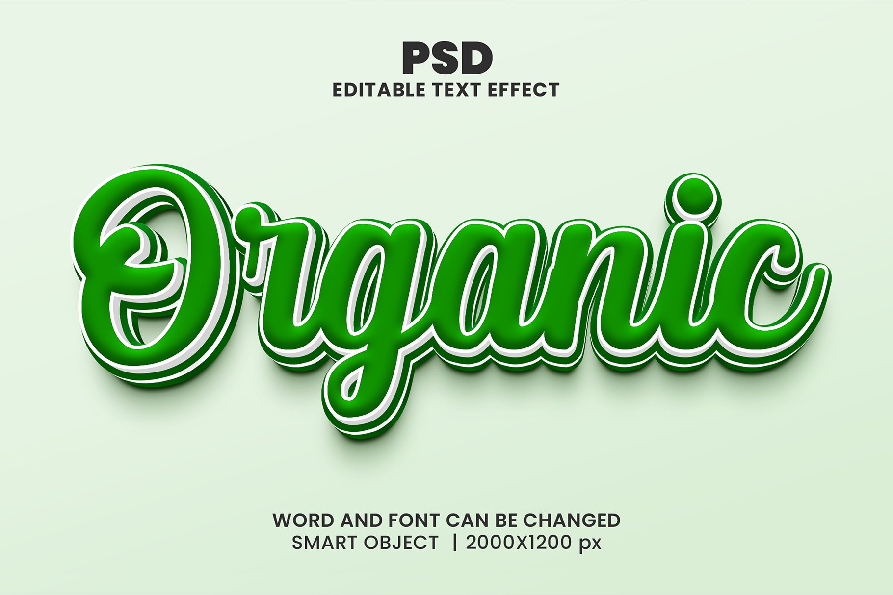 Organic 3d Editable Psd Text Effectcover image.
