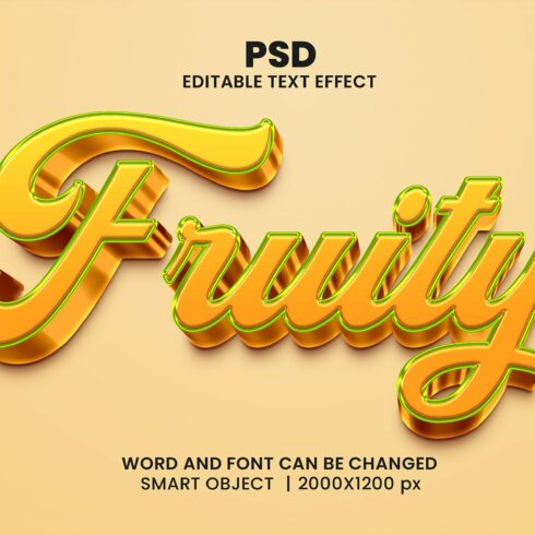 Fruity 3d Editable Psd Text Effectcover image.
