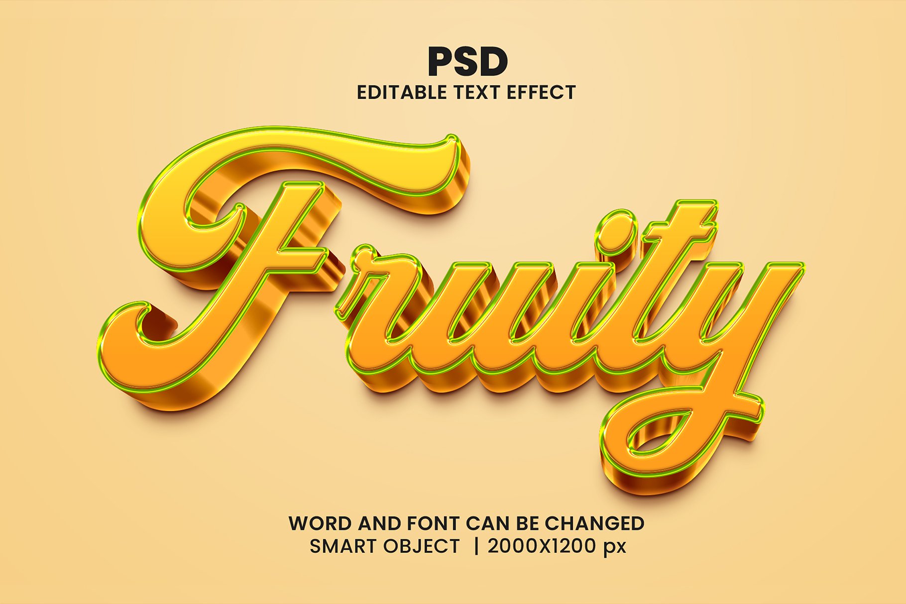 Fruity 3d Editable Psd Text Effectcover image.