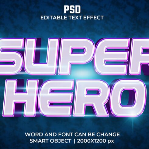 Super Hero 3d Psd Text Effectcover image.