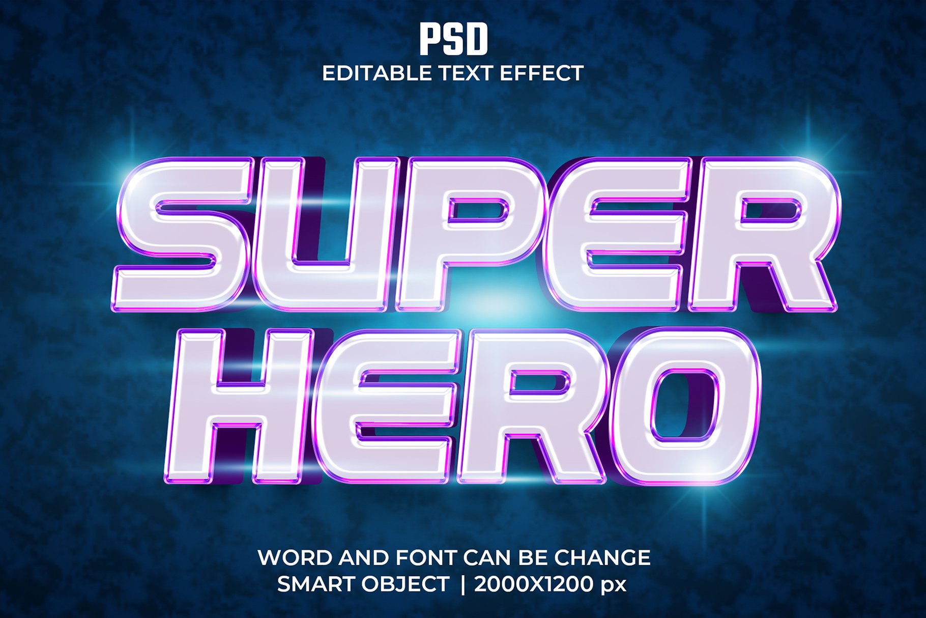 Super Hero 3d Psd Text Effectcover image.