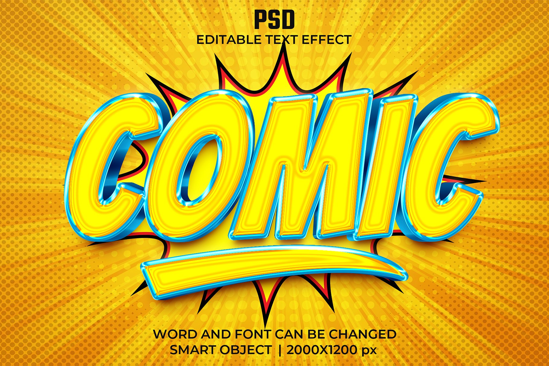 Comic 3d Editable Text Effect Stylecover image.