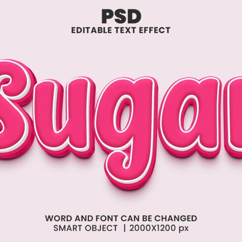 Sugar 3d Editable Text Effect Stylecover image.