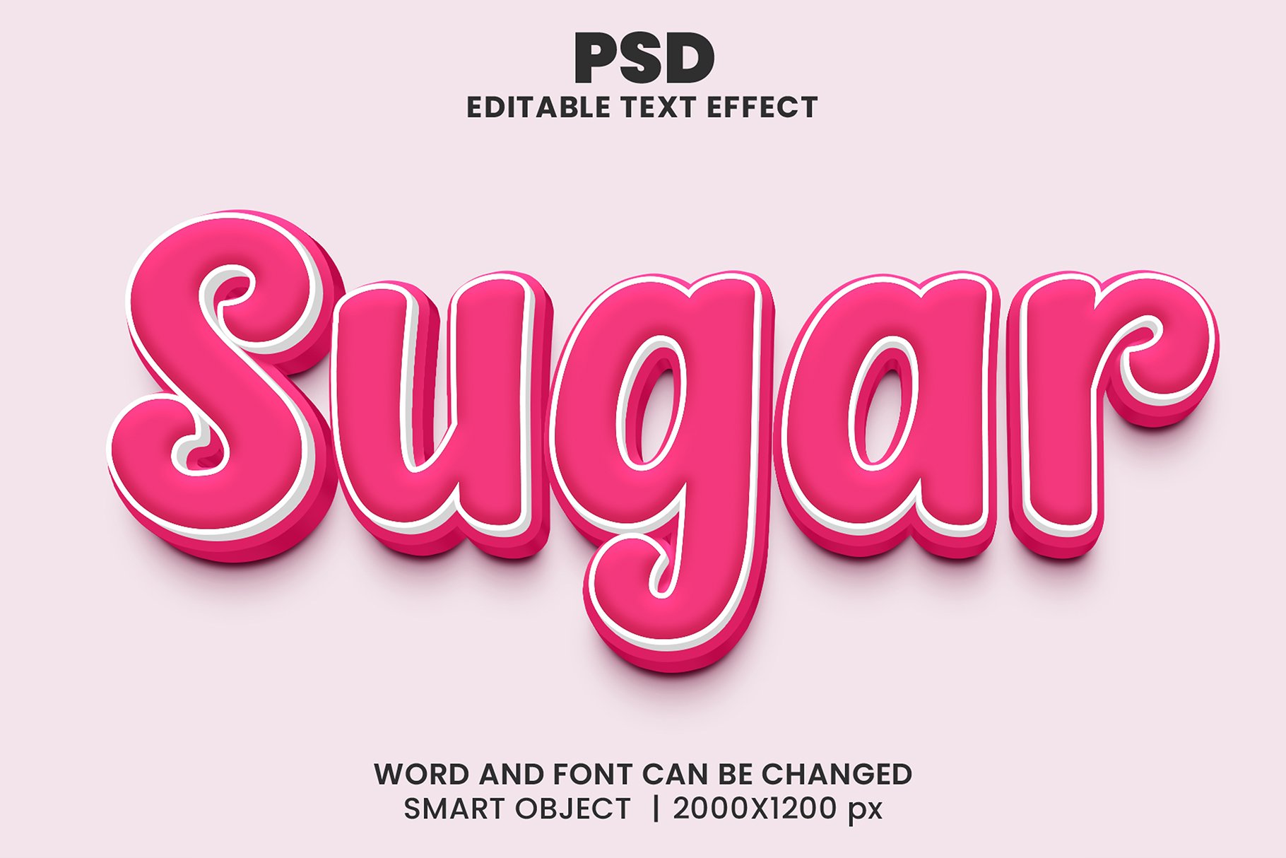 Sugar 3d Editable Text Effect Stylecover image.