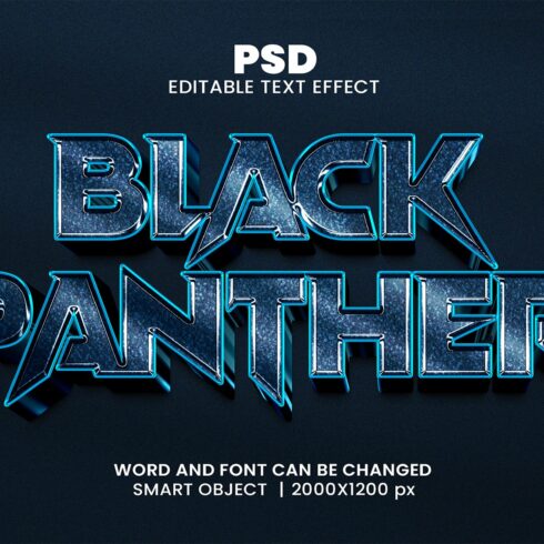 Black Panther 3d Text Effect Stylecover image.