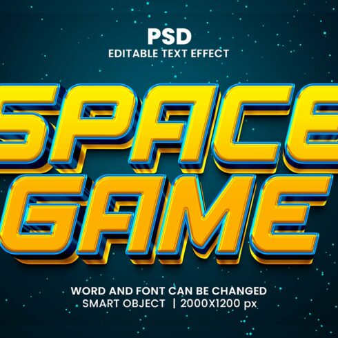 Space game 3d Editable Text Effectcover image.