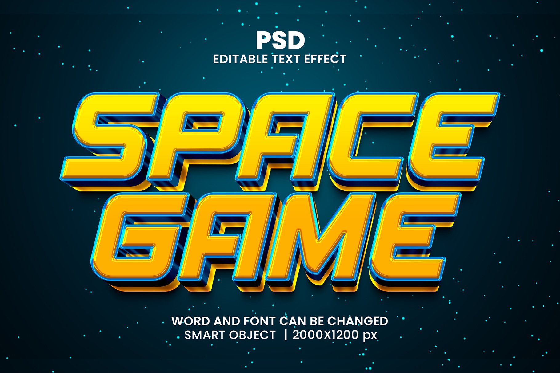 Space game 3d Editable Text Effectcover image.