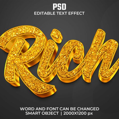 Rich 3d Editable Text Effect Stylecover image.