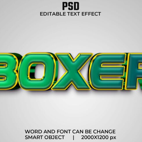 Boxer 3d Editable Psd Text Effectcover image.