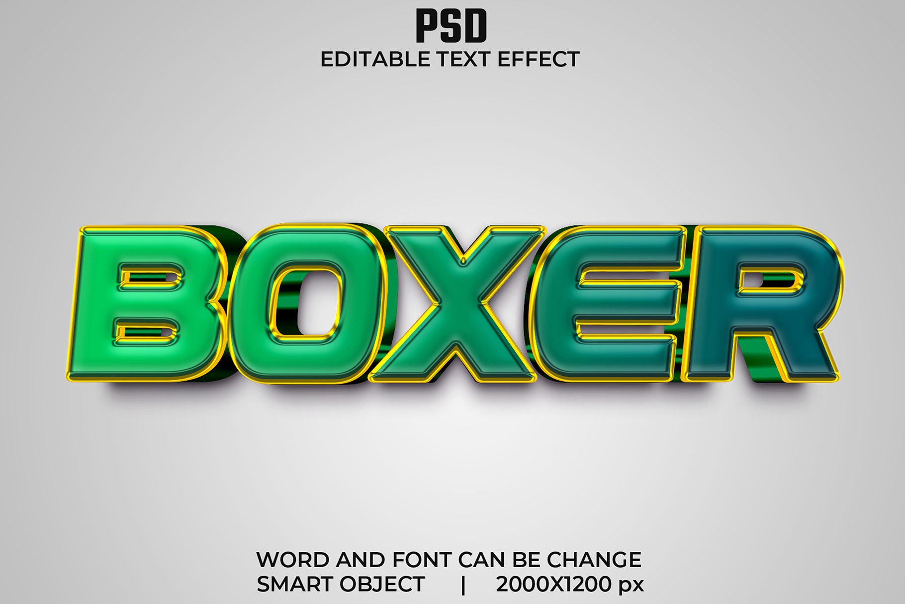 Boxer 3d Editable Psd Text Effectcover image.