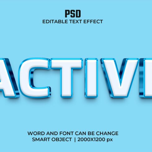 Active Blue 3d Editable Text Effectcover image.