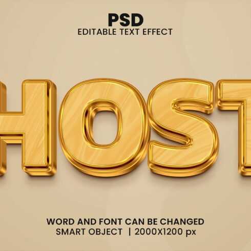 Host 3d Editable Psd Text Effectcover image.
