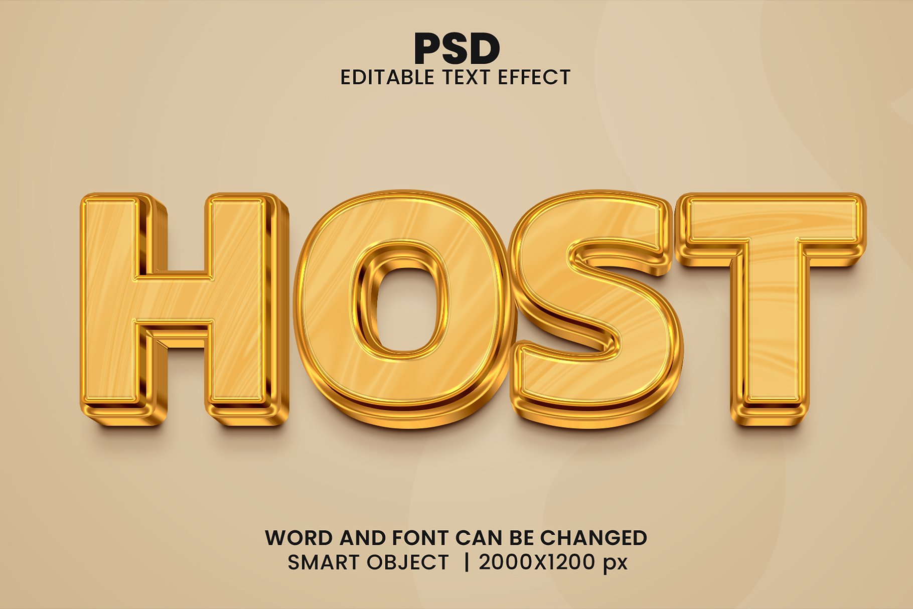 Host 3d Editable Psd Text Effectcover image.