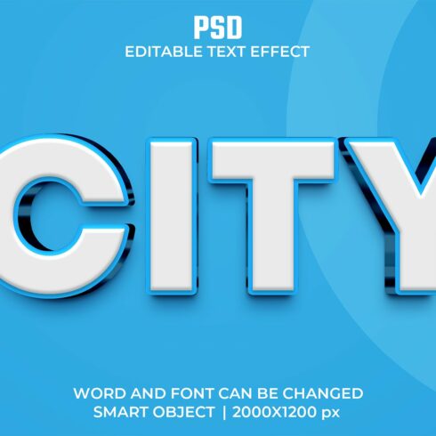 City 3d Editable Text Effect Stylecover image.