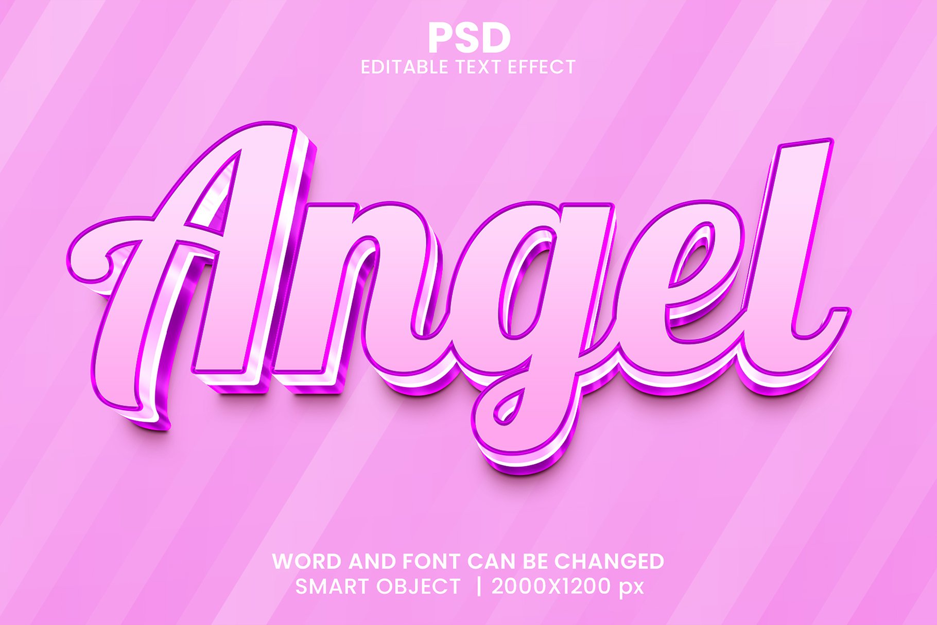 Angel 3d Editable Text Effect Stylecover image.