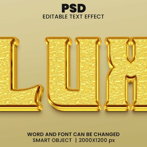 Lux 3d Editable Text Effect Stylecover image.