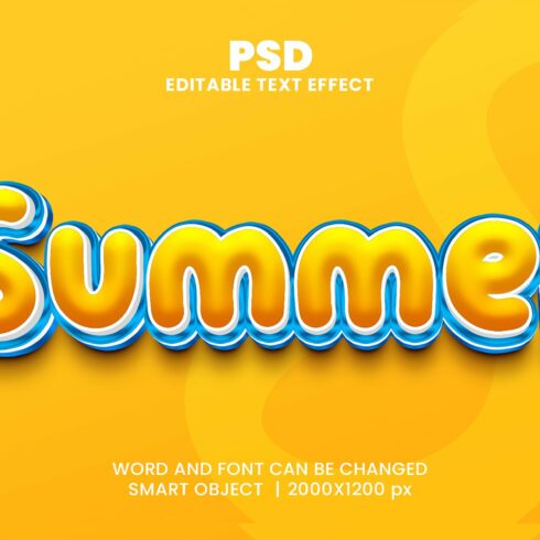 Summer 3d Editable Text Effect Stylecover image.