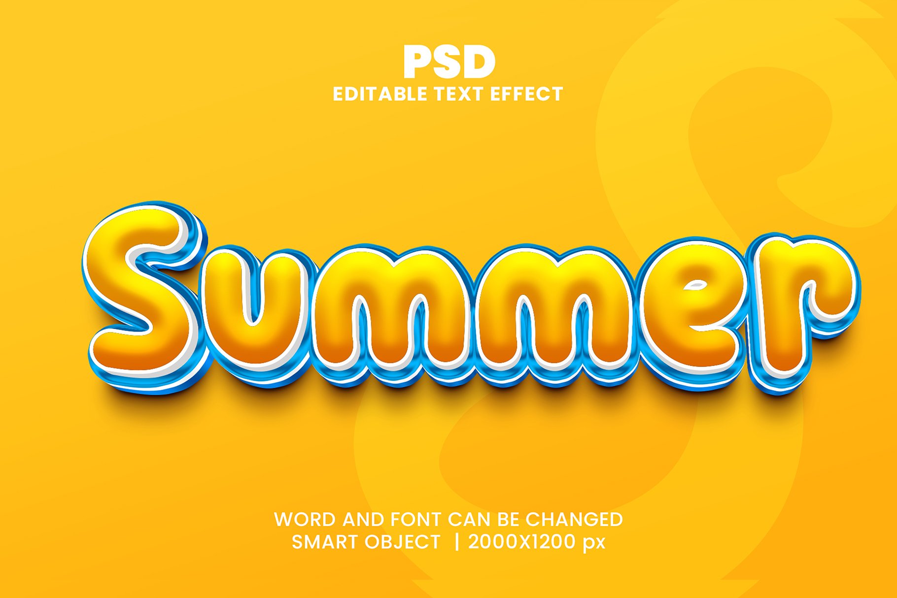 Summer 3d Editable Text Effect Stylecover image.