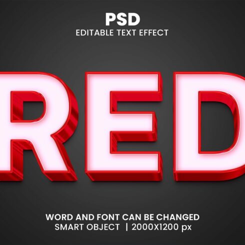 Red 3d Editable Text Effect Stylecover image.