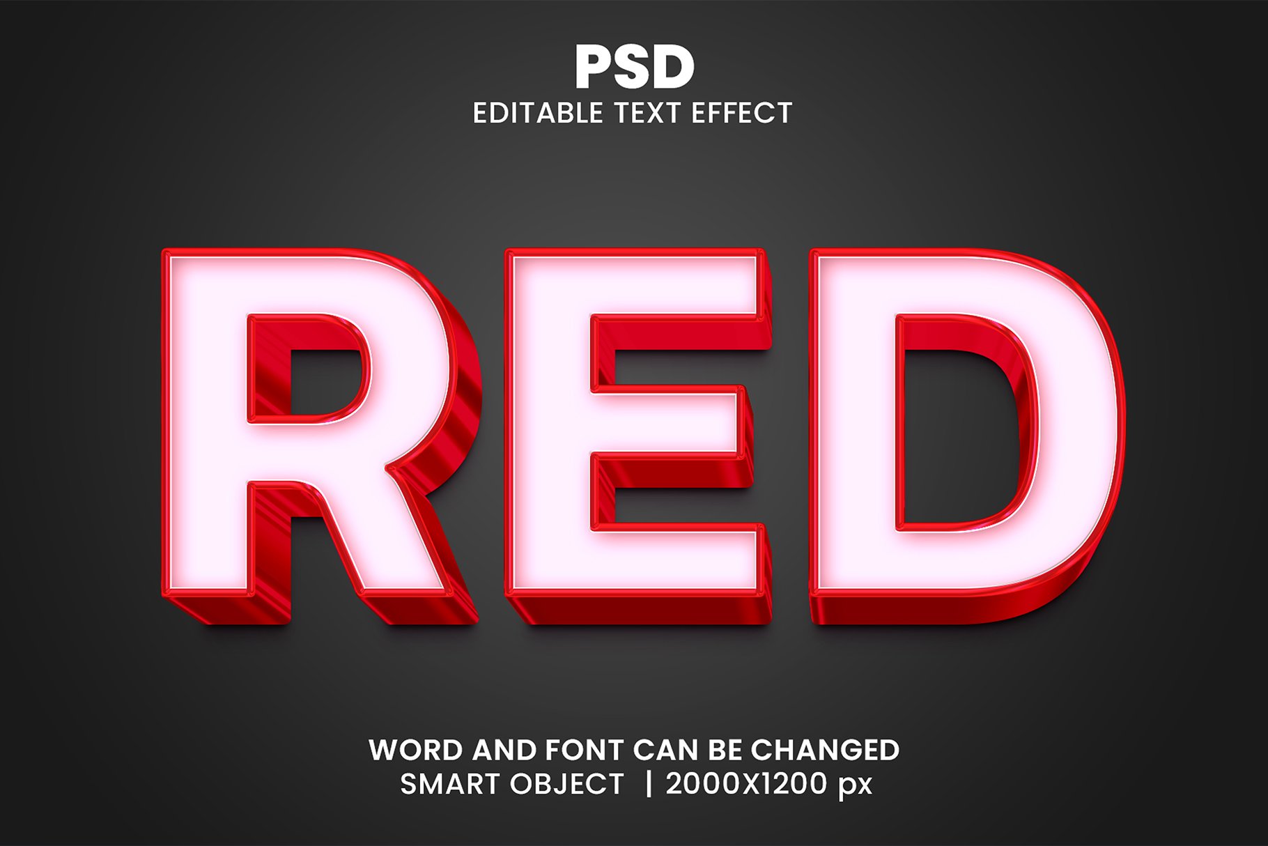 Red 3d Editable Text Effect Stylecover image.