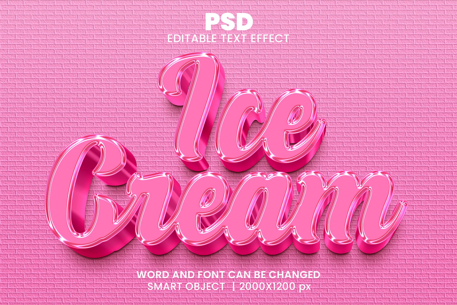 Ice cream Editable Psd Text Effectcover image.