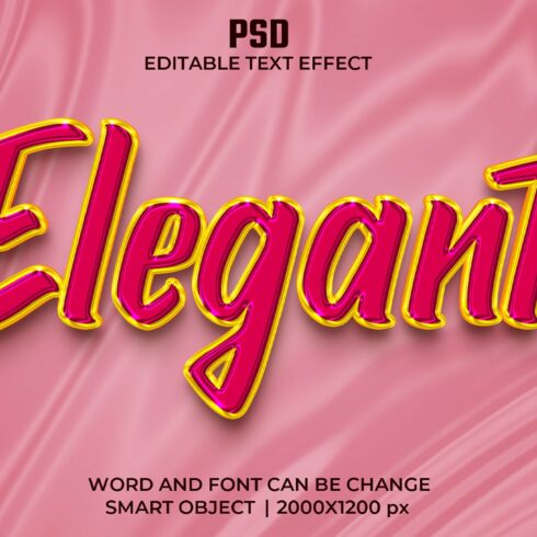 Elegant 3d Editable Psd Text Effectcover image.