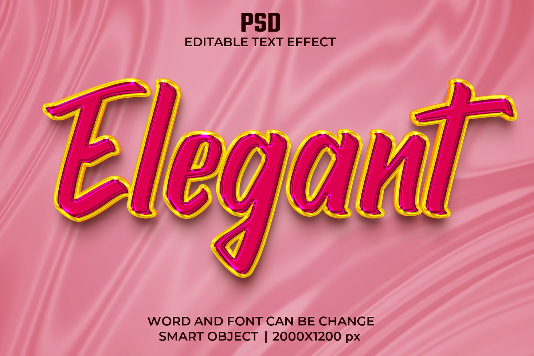 Elegant 3d Editable Psd Text Effectcover image.