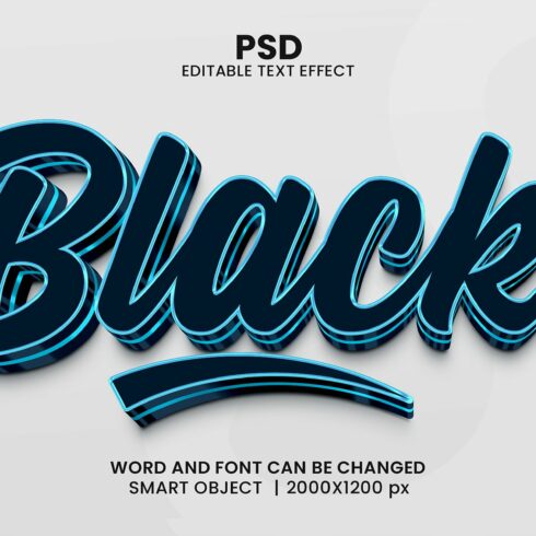 Black 3d Editable Text Effect Stylecover image.