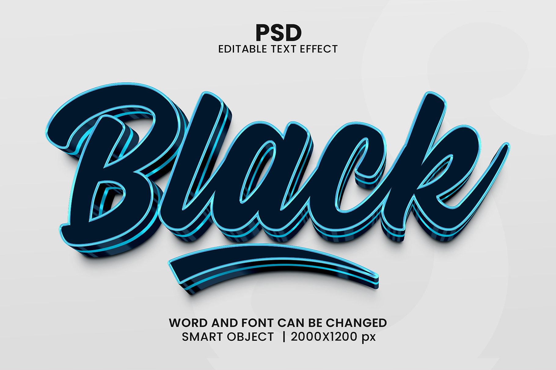 Black 3d Editable Text Effect Stylecover image.