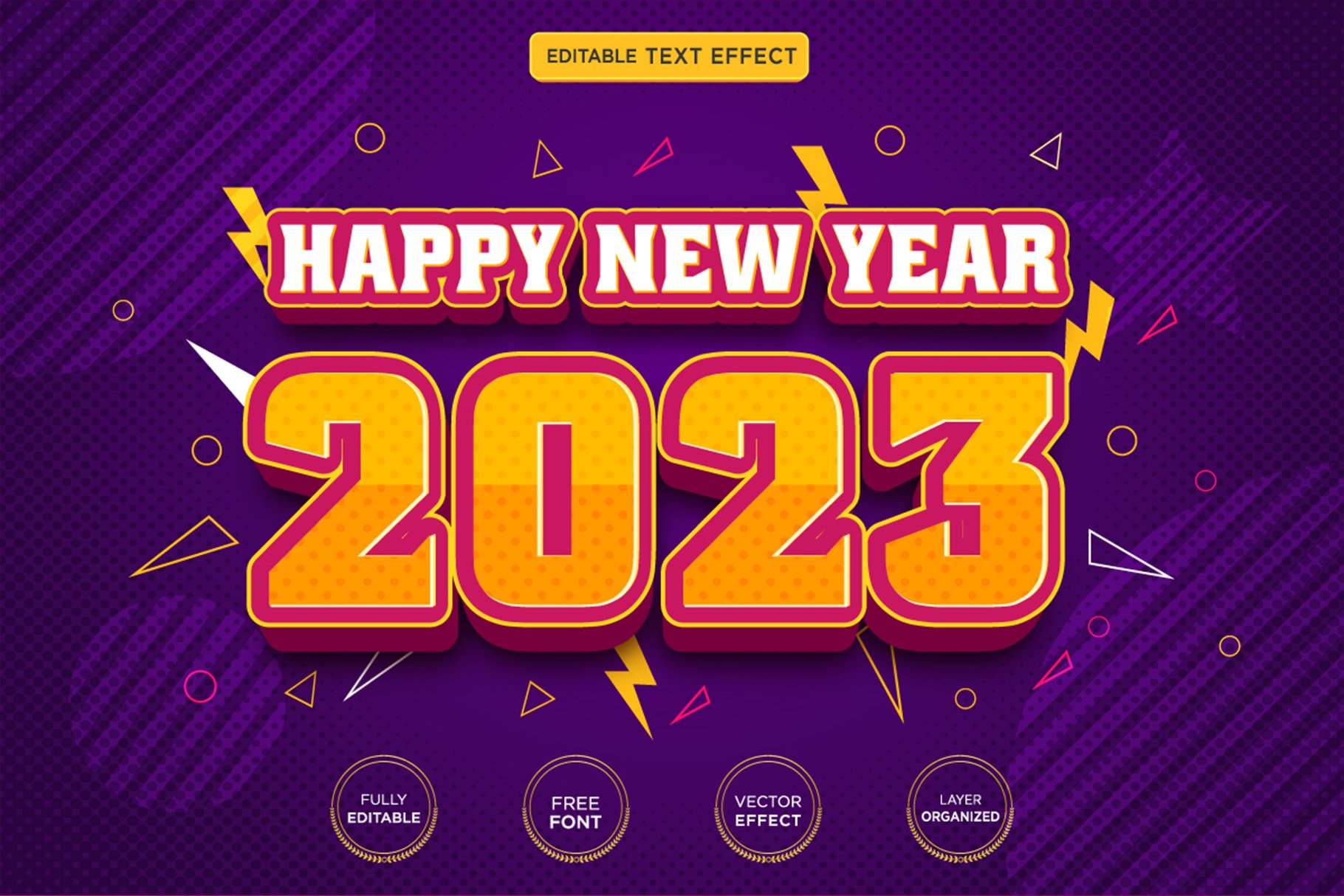 New Year 2023 3d Text Effectcover image.