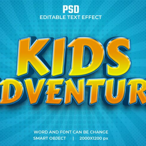 Kids adventure Psd Text Effectcover image.