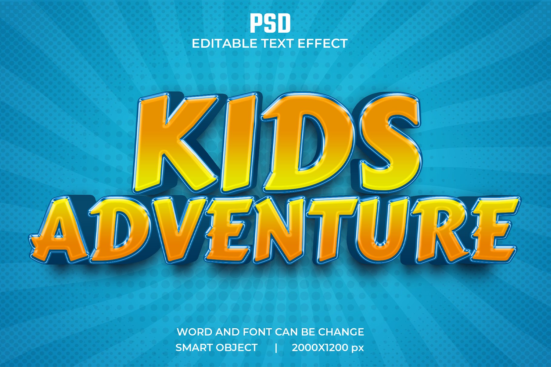 Kids adventure Psd Text Effectcover image.