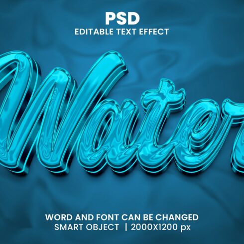 Water 3d Editable Psd Text Effectcover image.