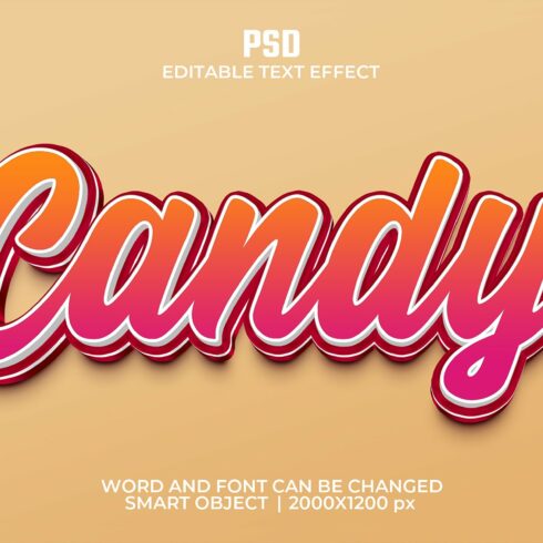 Candy 3d Editable Text Effect Stylecover image.