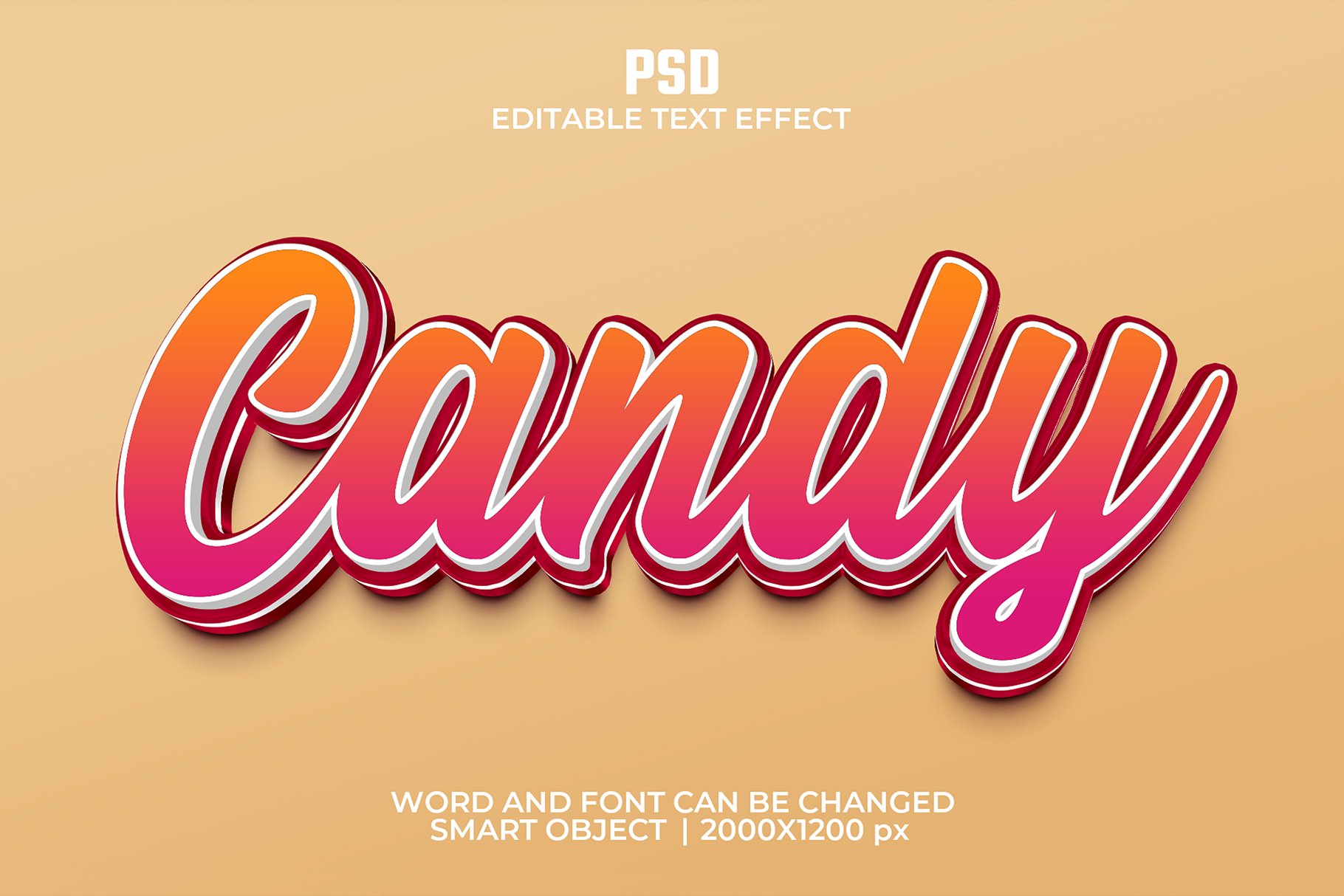 Candy 3d Editable Text Effect Stylecover image.