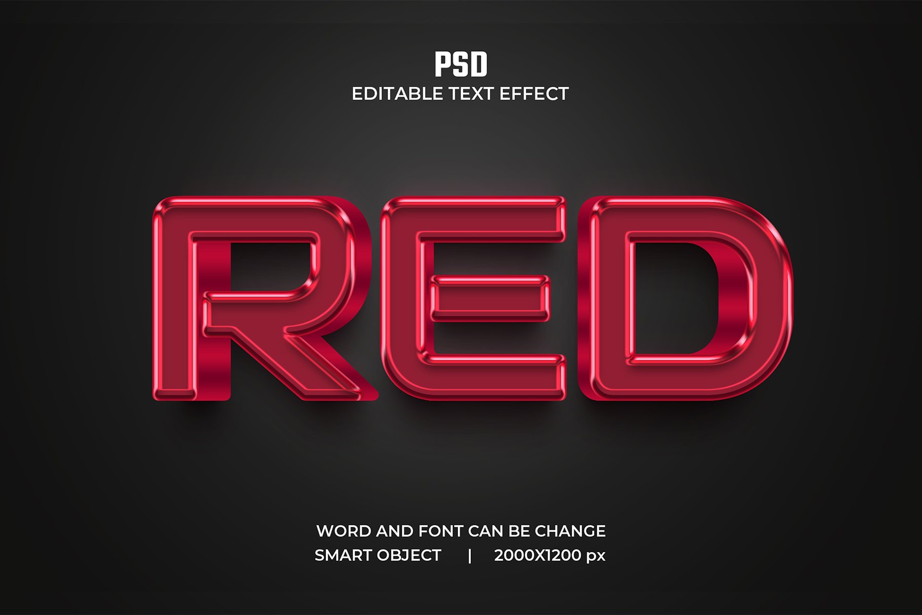Red 3d Editable Psd Text Effectcover image.