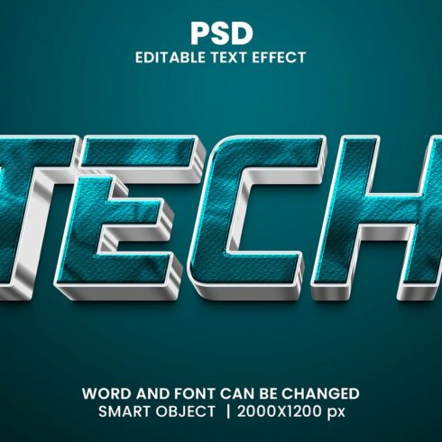 Tech 3d Editable Text Effect Stylecover image.